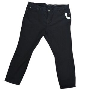 Tahari Kelly Classic Skinny Jeans Black Women's Plus Size 24W Stretch Denim NEW